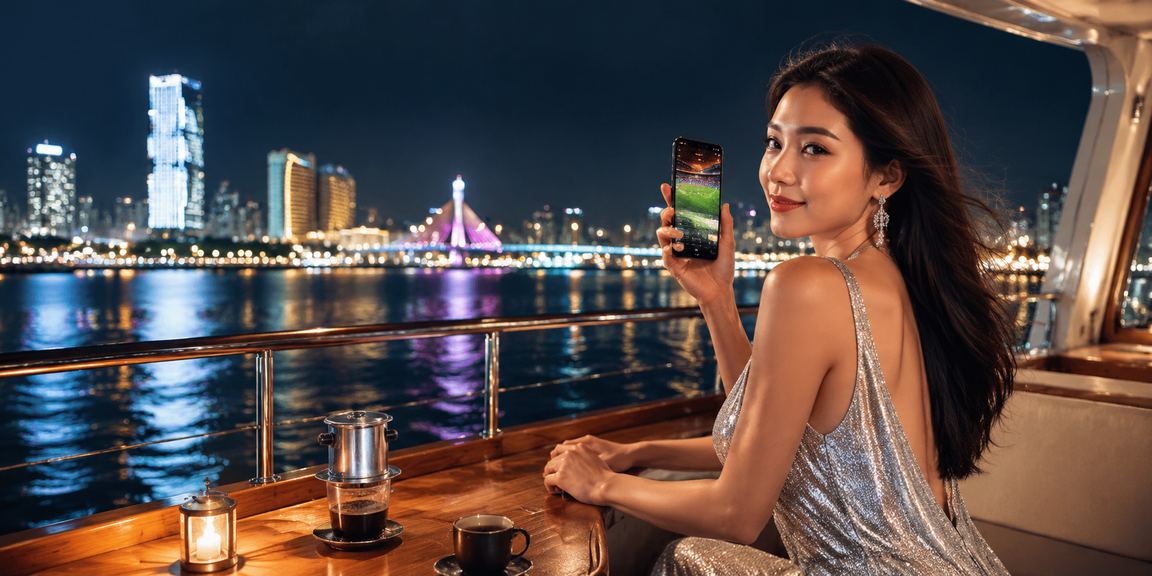 Khách hàng tại Đà Nẵng thưởng thức cà phê và xem tỷ lệ kèo thể thao buổi sáng